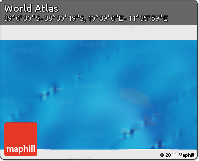 Physical 3D Map of the Area around 38° 45' 25" S, 11° 7' 30" E