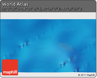 Shaded Relief 3D Map of the Area around 38° 45' 25" S, 11° 7' 30" E