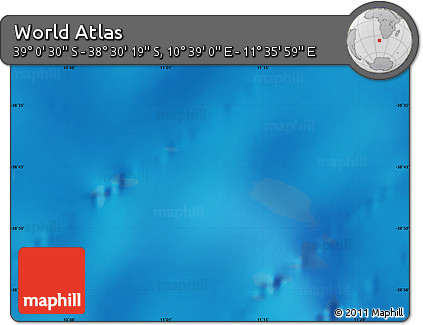 Physical Map of the Area around 38° 45' 25" S, 11° 7' 30" E