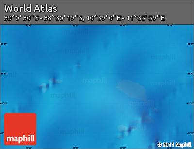Physical Map of the Area around 38° 45' 25" S, 11° 7' 30" E