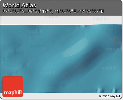 Satellite 3D Map of the Area around 38° 45' 25" S, 11° 58' 29" E