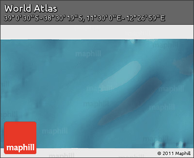 Satellite 3D Map of the Area around 38° 45' 25" S, 11° 58' 29" E