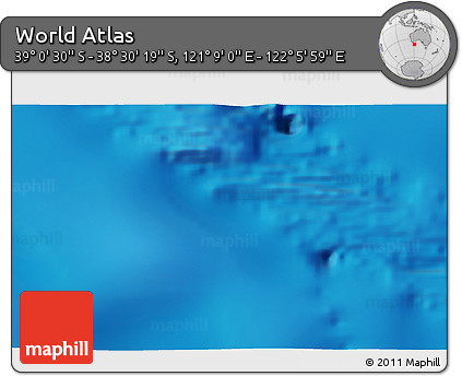 Physical 3D Map of the Area around 38° 45' 25" S, 121° 37' 30" E