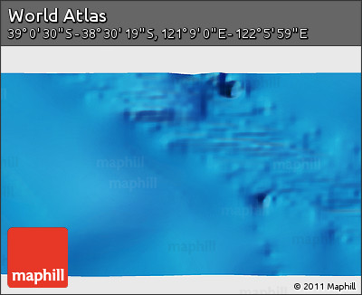 Physical 3D Map of the Area around 38° 45' 25" S, 121° 37' 30" E