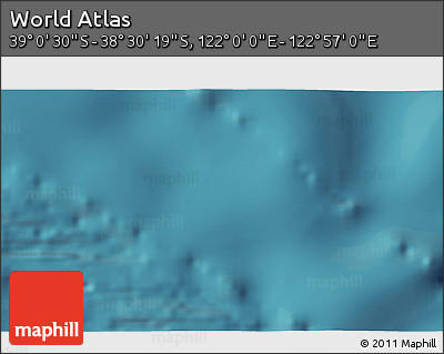 Satellite 3D Map of the Area around 38° 45' 25" S, 122° 28' 29" E