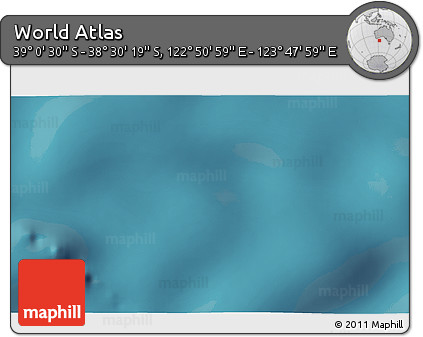 Satellite 3D Map of the Area around 38° 45' 25" S, 123° 19' 29" E