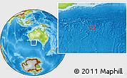 Physical Location Map of the area around 38° 45' 25" S, 123° 19' 29" E