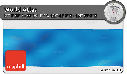 Physical Panoramic Map of the Area around 38° 45' 25" S, 124° 10' 30" E