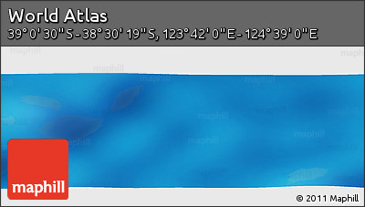 Physical Panoramic Map of the Area around 38° 45' 25" S, 124° 10' 30" E