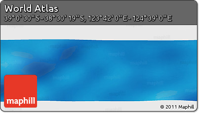 Physical Panoramic Map of the Area around 38° 45' 25" S, 124° 10' 30" E