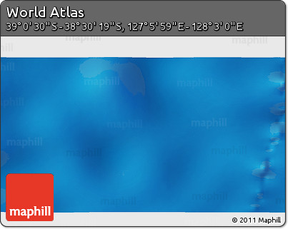 Physical 3D Map of the Area around 38° 45' 25" S, 127° 34' 30" E