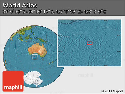 Satellite Location Map of the Area around 38° 45' 25" S, 127° 34' 30" E