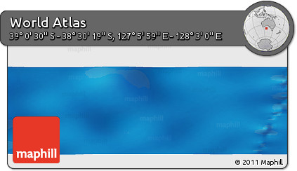 Physical Panoramic Map of the Area around 38° 45' 25" S, 127° 34' 30" E