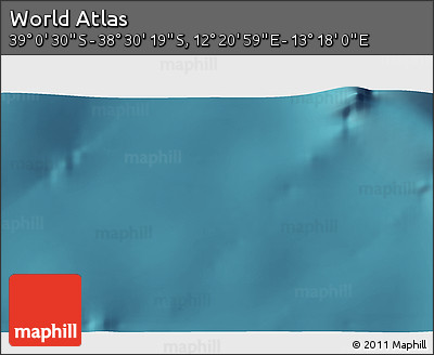 Satellite 3D Map of the Area around 38° 45' 25" S, 12° 49' 29" E