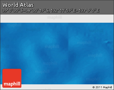 Physical 3D Map of the Area around 38° 45' 25" S, 132° 40' 30" E