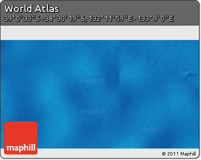Physical 3D Map of the Area around 38° 45' 25" S, 132° 40' 30" E