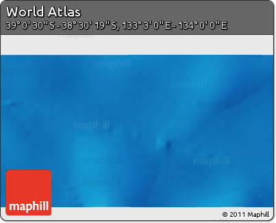 Physical 3D Map of the Area around 38° 45' 25" S, 133° 31' 30" E