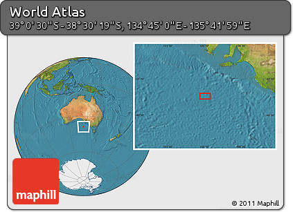 Satellite Location Map of the Area around 38° 45' 25" S, 135° 13' 29" E
