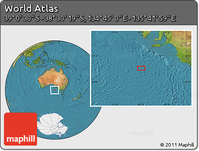 Satellite Location Map of the Area around 38° 45' 25" S, 135° 13' 29" E