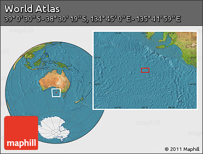 Satellite Location Map of the Area around 38° 45' 25" S, 135° 13' 29" E