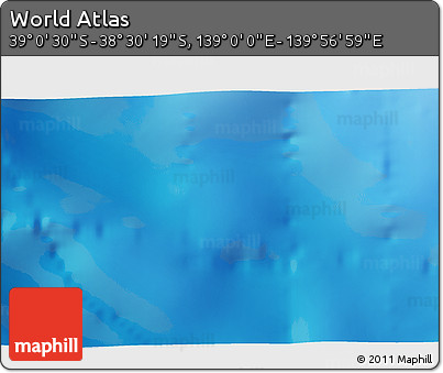 Physical 3D Map of the Area around 38° 45' 25" S, 139° 28' 29" E