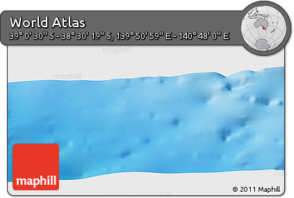 Physical Panoramic Map of the Area around 38° 45' 25" S, 140° 19' 29" E