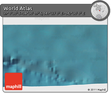 Satellite 3D Map of the Area around 38° 45' 25" S, 142° 1' 30" E