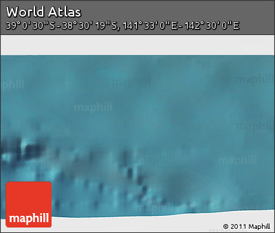 Satellite 3D Map of the Area around 38° 45' 25" S, 142° 1' 30" E