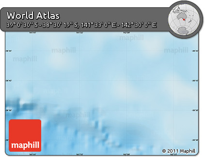 Physical Map of the Area around 38° 45' 25" S, 142° 1' 30" E