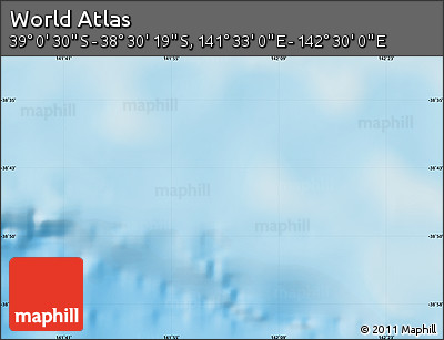 Physical Map of the Area around 38° 45' 25" S, 142° 1' 30" E