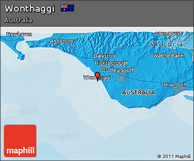 Political 3D Map of Wonthaggi