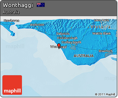 Political 3D Map of Wonthaggi