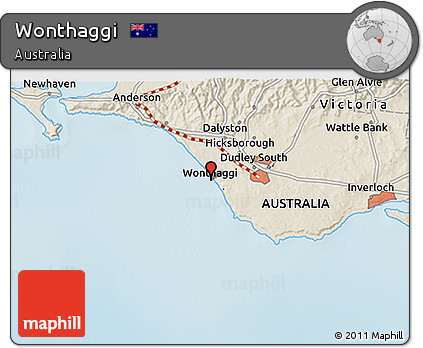 Shaded Relief 3D Map of Wonthaggi