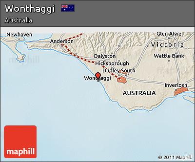 Shaded Relief 3D Map of Wonthaggi