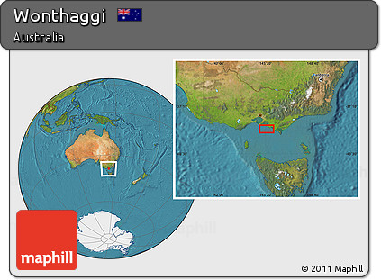 Satellite Location Map of Wonthaggi