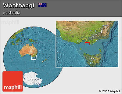 Satellite Location Map of Wonthaggi