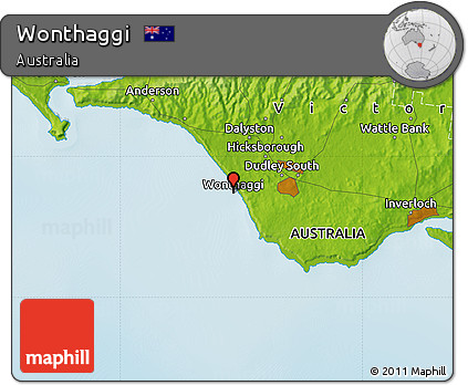 Physical Map of Wonthaggi