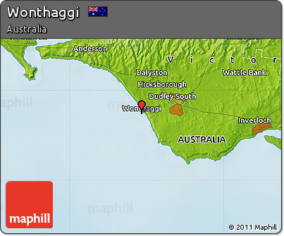 Physical Map of Wonthaggi