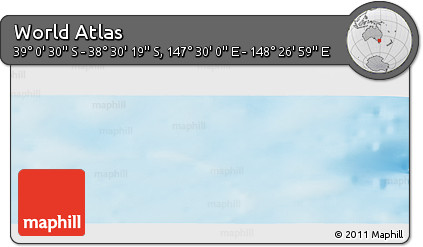 Physical Panoramic Map of the Area around 38° 45' 25" S, 147° 58' 29" E