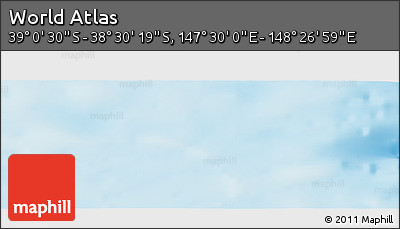 Physical Panoramic Map of the Area around 38° 45' 25" S, 147° 58' 29" E