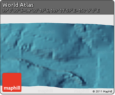 Satellite 3D Map of the Area around 38° 45' 25" S, 149° 40' 30" E