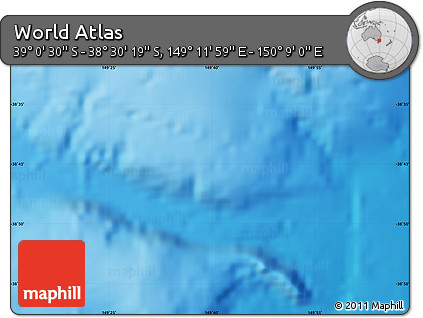 Physical Map of the Area around 38° 45' 25" S, 149° 40' 30" E