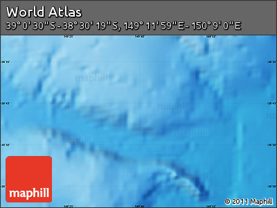 Physical Map of the Area around 38° 45' 25" S, 149° 40' 30" E