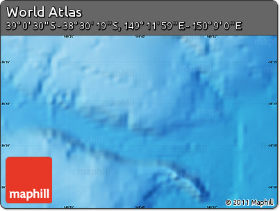 Physical Map of the Area around 38° 45' 25" S, 149° 40' 30" E