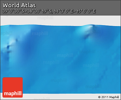 Physical 3D Map of the Area around 38° 45' 25" S, 14° 31' 30" E