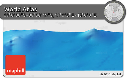 Physical Panoramic Map of the Area around 38° 45' 25" S, 14° 31' 30" E