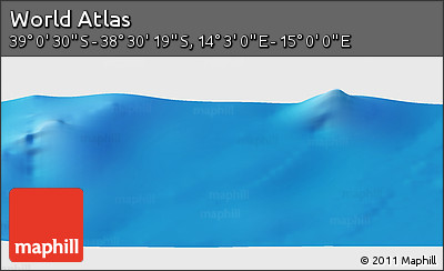 Physical Panoramic Map of the Area around 38° 45' 25" S, 14° 31' 30" E