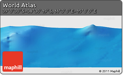 Physical Panoramic Map of the Area around 38° 45' 25" S, 14° 31' 30" E