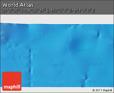 Physical 3D Map of the Area around 38° 45' 25" S, 150° 31' 30" E