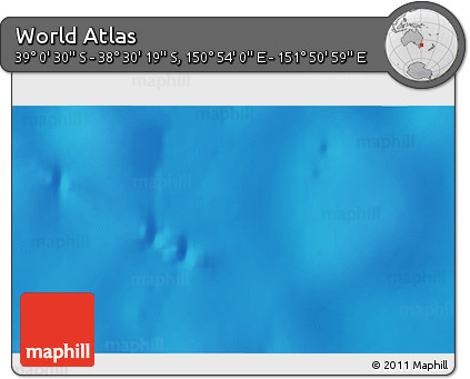 Physical 3D Map of the Area around 38° 45' 25" S, 151° 22' 30" E